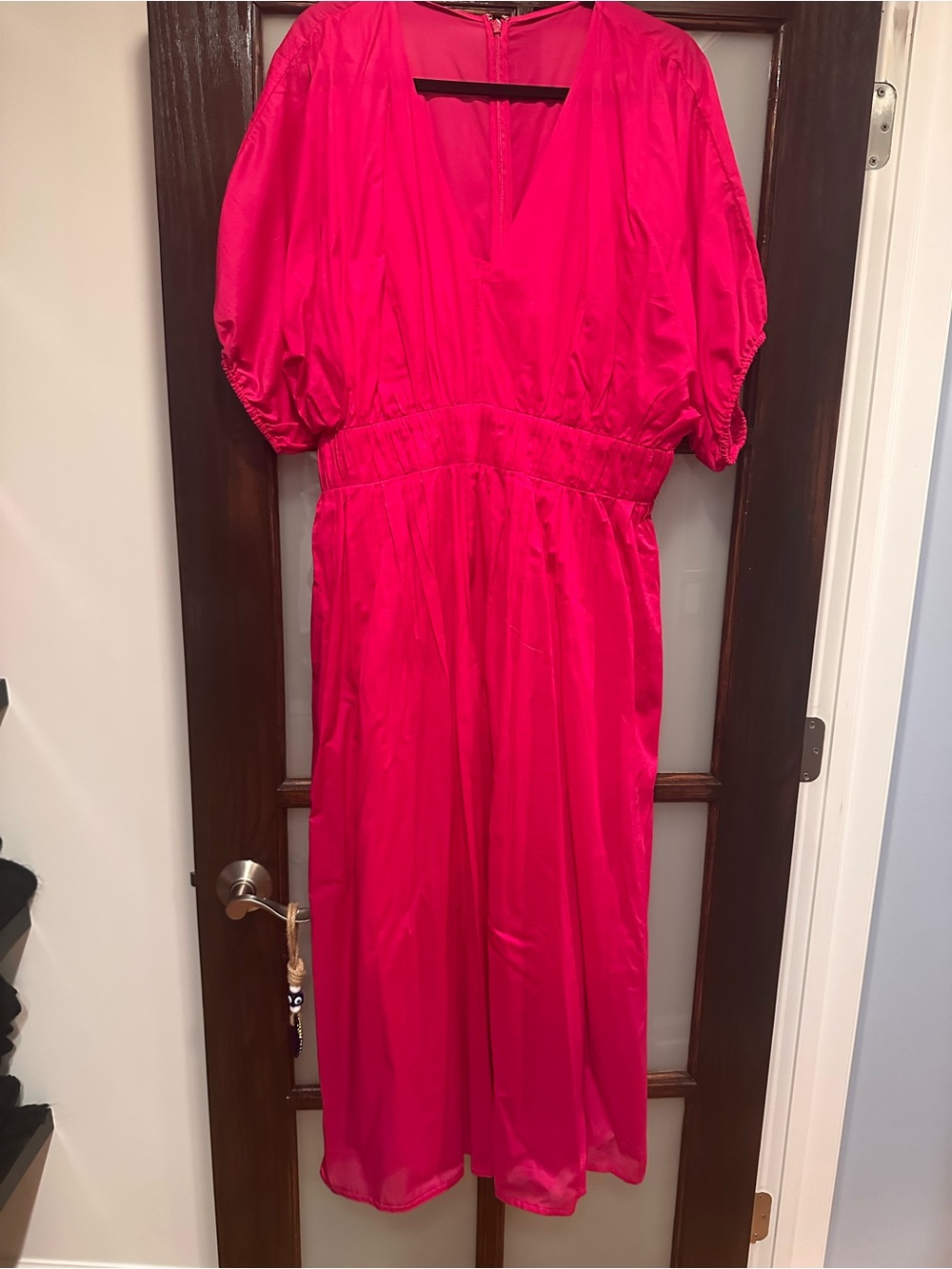 NWOT BANANA REPUBLIC, Bright Fuchsia Cotton Midi dress.
